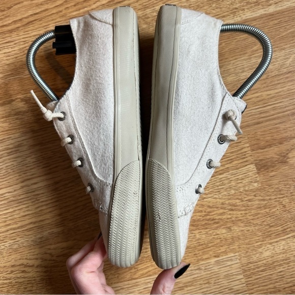 Sperry Top Sider Womens Brushed Canvas Light Beige Fashion Sneaker Size 8 - Picture 4 of 11